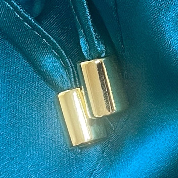 NONchalant Label NWT Satin Teal Donna Dress Cross Back XS - Picture 3 of 5